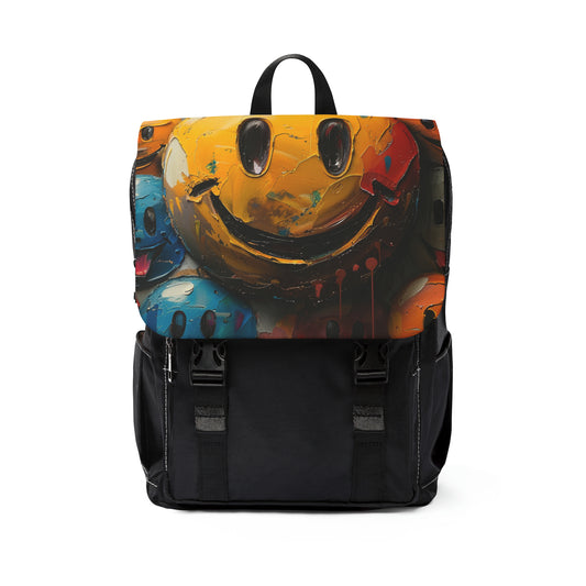 Happy Graffiti Unisex Casual Shoulder Backpack